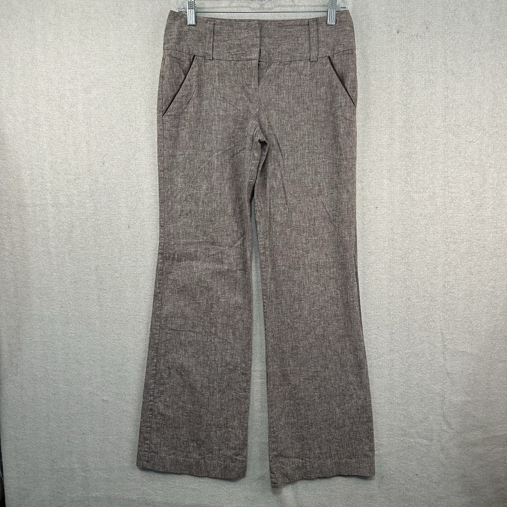 A.‎ Byer Brown Dress Trousers Linen Blend Size 7 Pints Casual Women's/Juniors